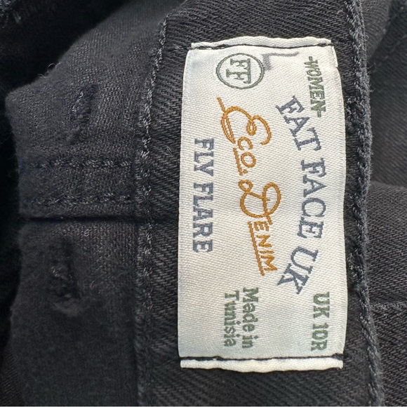 Womens Fat Face Black Fly Flare Jeans US 6 Regular New Bootleg Dark Trousers - Picture 7 of 13